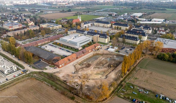 II campus of the Opole University of Technology - dron photo, next phase of construction for "Newton"